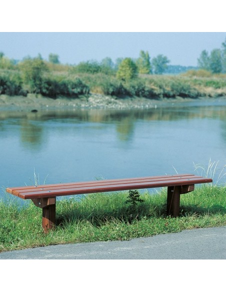 Banc extérieur en bois de 2 mètres sans dossier | Distri Buggy