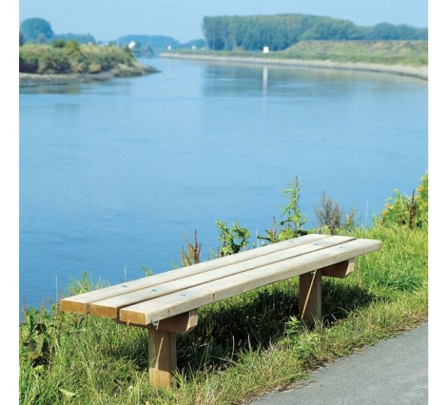 Banc extérieur en bois de 2 mètres sans dossier | Distri Buggy