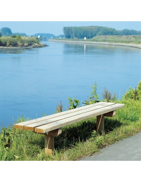Banc extérieur en bois de 2 mètres sans dossier | Distri Buggy