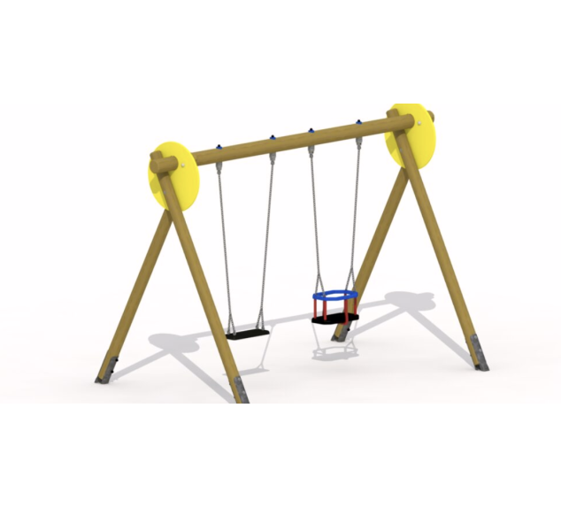 Petite balançoire en mélèze pour aire de jeux | Distri Buggy