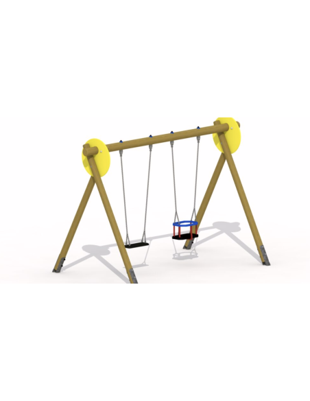 Petite balançoire en mélèze pour aire de jeux | Distri Buggy
