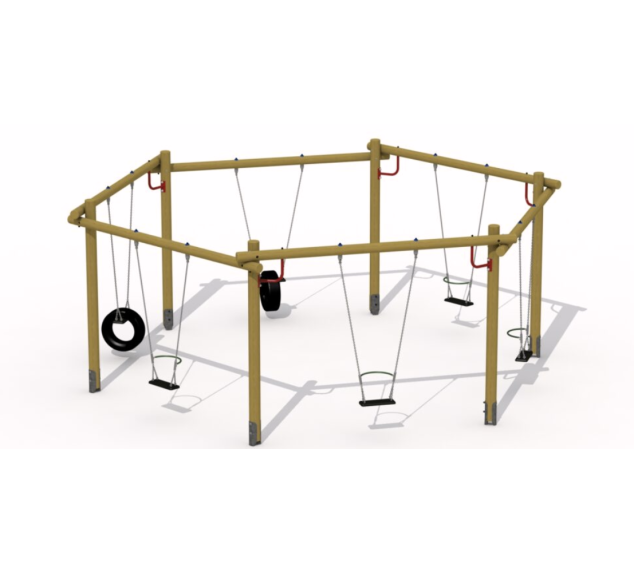 Balançoire Hexagonale siege avec arceaux de sécuité | Distri Buggy