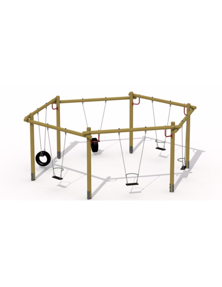 Balançoire Hexagonale siege avec arceaux de sécuité | Distri Buggy