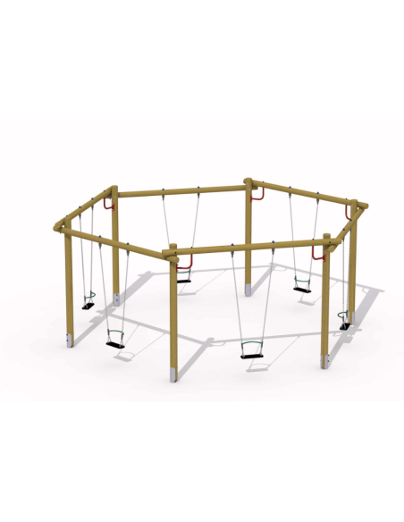 Balançoire Hexagonale siege avec arceaux de sécuité | Distri Buggy