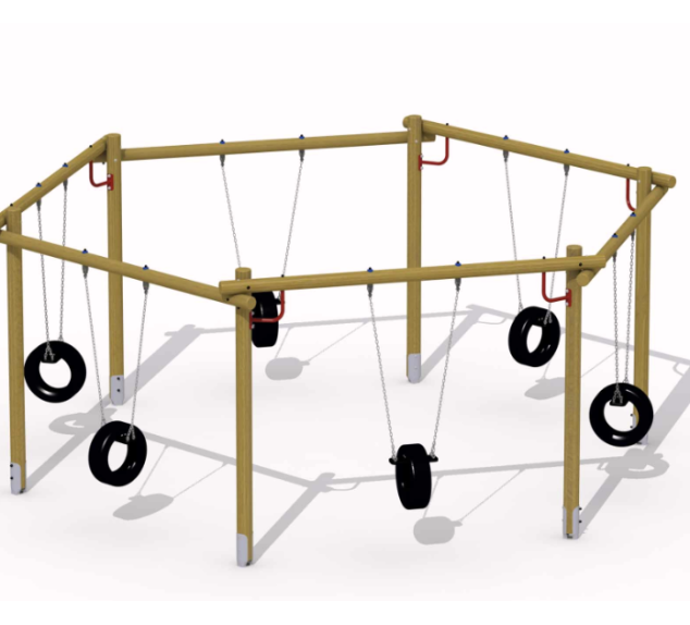 Balançoire hexagonale avec pneus | Distri Buggy
