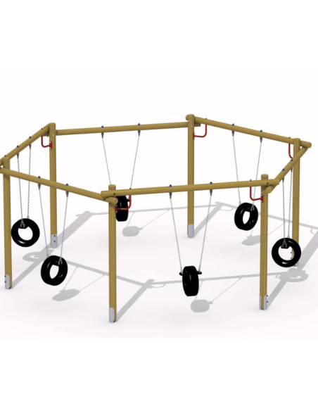 Balançoire hexagonale avec pneus | Distri Buggy