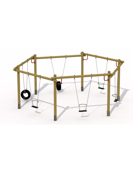 Balançoire hexagonale avec pneus | Distri Buggy