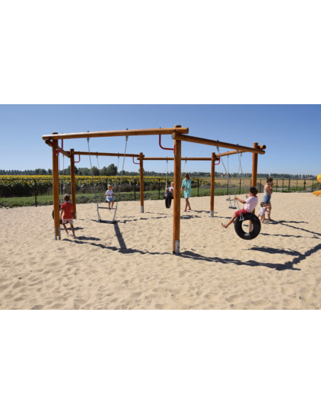 Balançoire hexagonale avec pneus | Distri Buggy