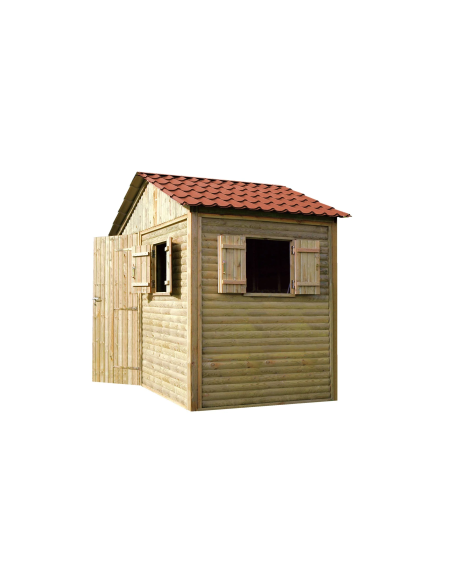Abri de jardin Élise toiture couleur terre cuite, Pin 2 m | Distri Buggy