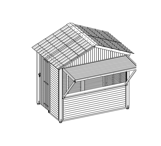 Abri de jardin Bois , Labaume, 2 m x  2,97 m x  2,95 m