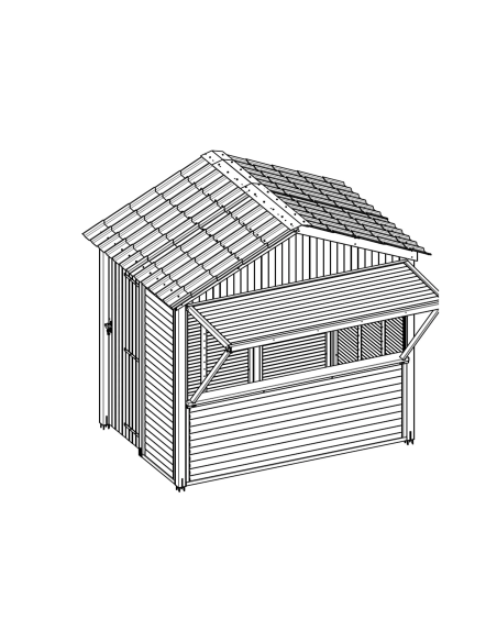 Abri de jardin Bois , Labaume, 2 m x  2,97 m x  2,95 m