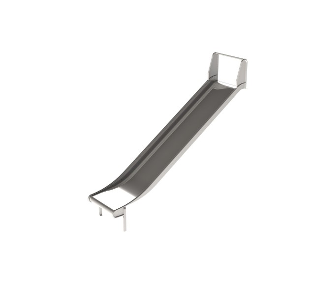 Toboggan Inox 1000mm avec joues et barre de maintien
