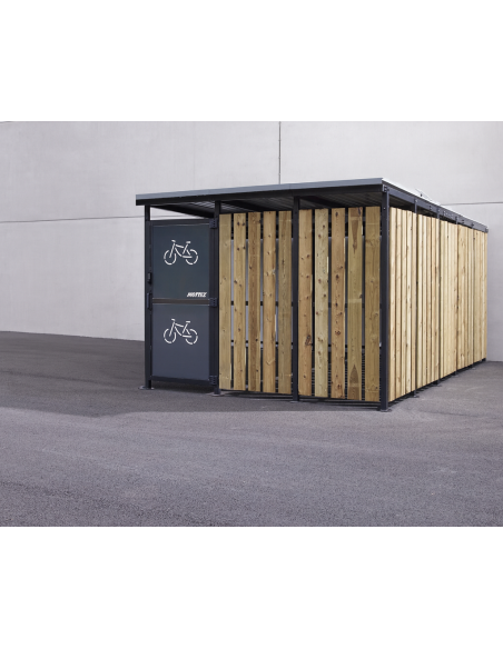 abri sécurisé 3 x 5 m acier et bois