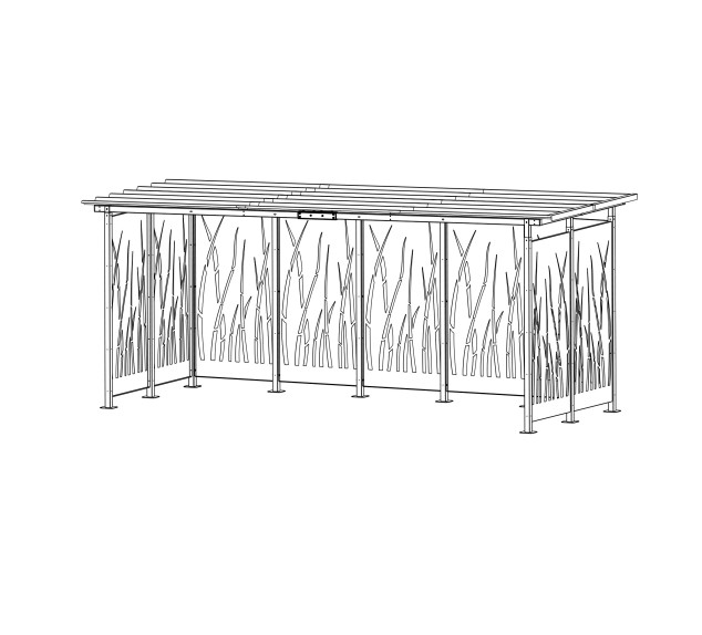 Abri Cubic 5x2 m design roseaux M110VRO | Distri Buggy