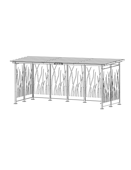 Abri Cubic 5x2 m design roseaux M110VRO | Distri Buggy
