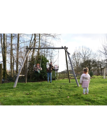 Portique en Robinier avec deux sièges en bois | Distri Buggy