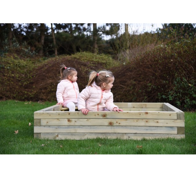 Bac à sable en poutres en bois 150 x 150 cm | Distri Buggy