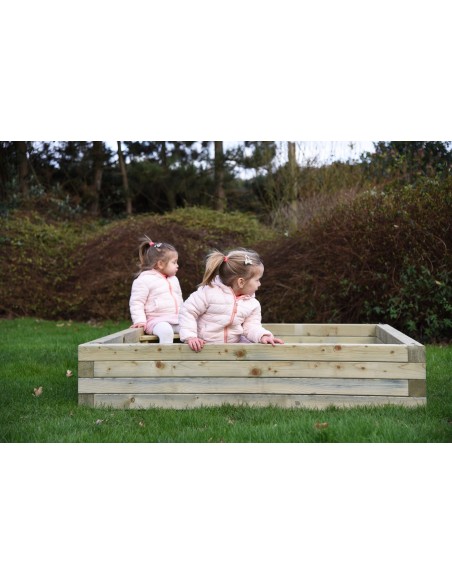 Bac à sable en poutres en bois 150 x 150 cm | Distri Buggy