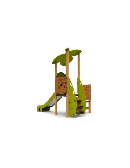 Aire de jeux en bois La Forêt avec toboggan