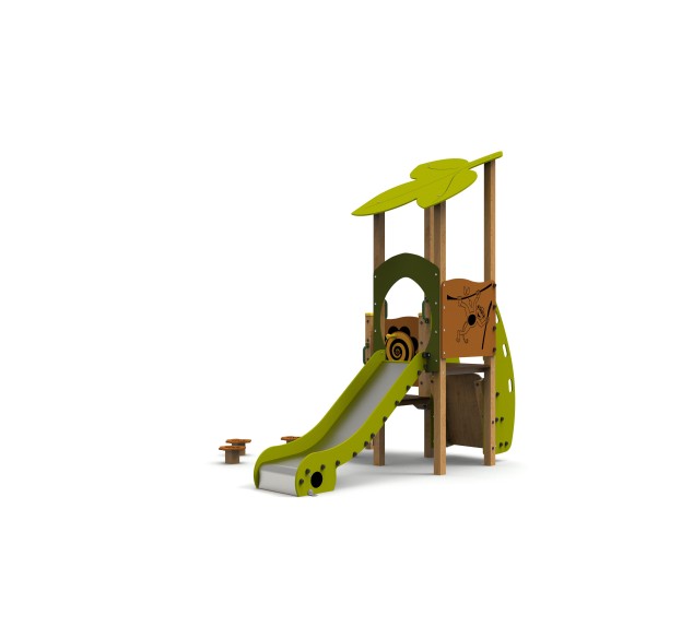 Aire de jeux en bois La Forêt avec toboggan