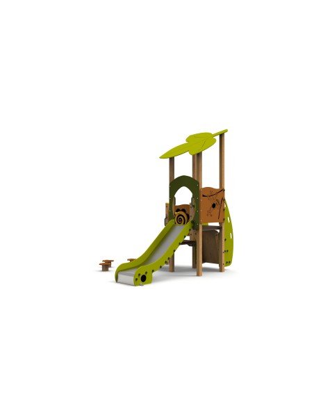 Aire de jeux en bois La Forêt avec toboggan