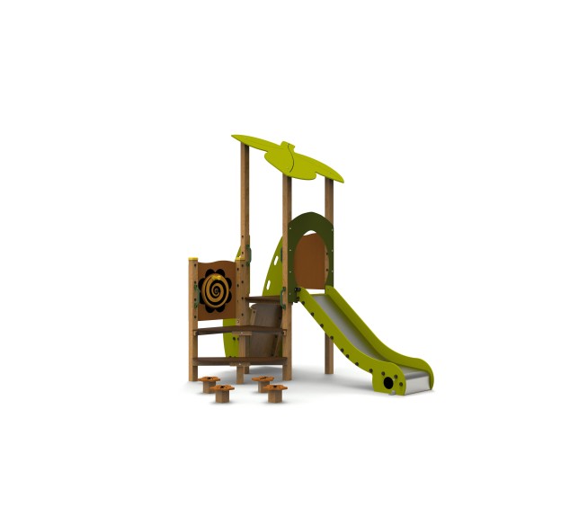 Aire de jeux en bois La Forêt avec toboggan
