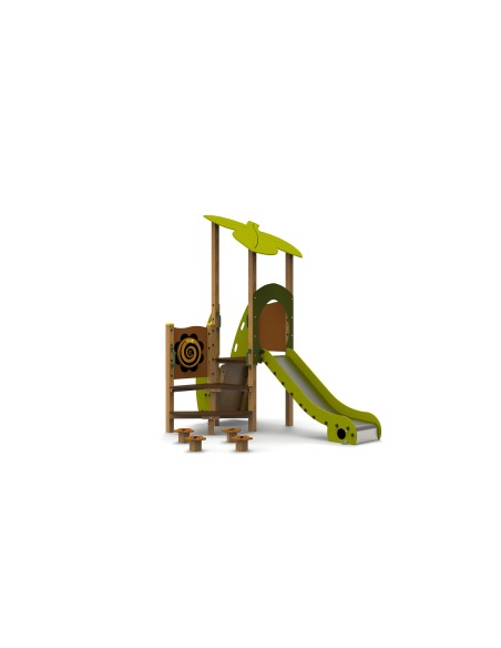 Aire de jeux en bois La Forêt avec toboggan