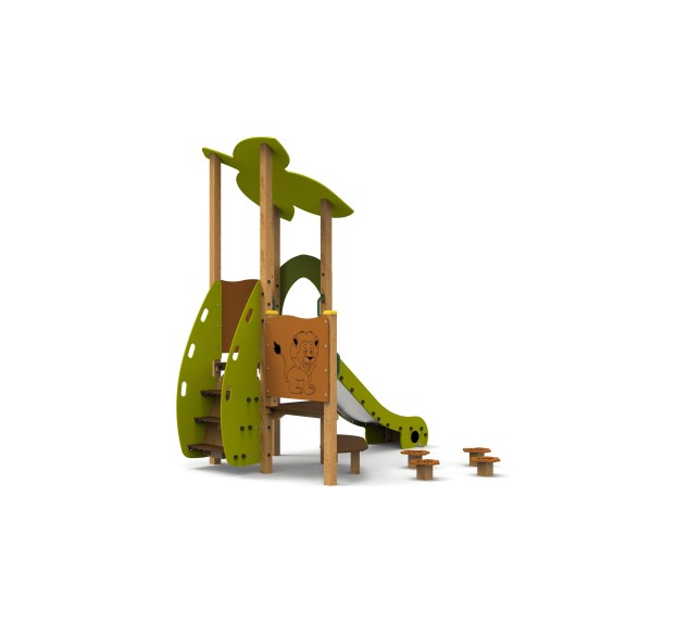 Aire de jeux en bois La Forêt avec toboggan