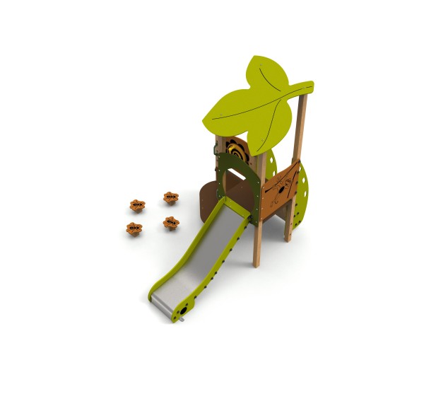Aire de jeux en bois La Forêt avec toboggan