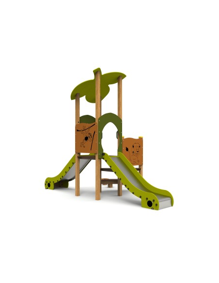 Aire de jeux La Forêt 4 avec 2 toboggans | Distri Buggy