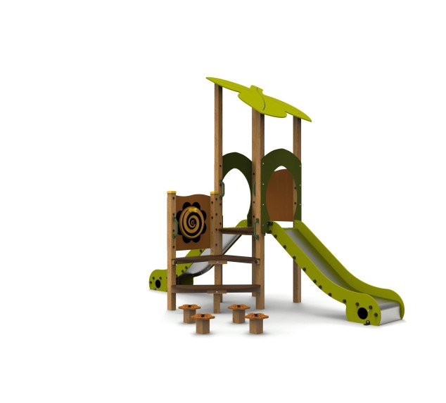 Aire de jeux La Forêt 4 avec 2 toboggans | Distri Buggy