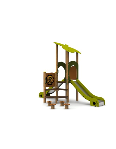 Aire de jeux La Forêt 4 avec 2 toboggans | Distri Buggy