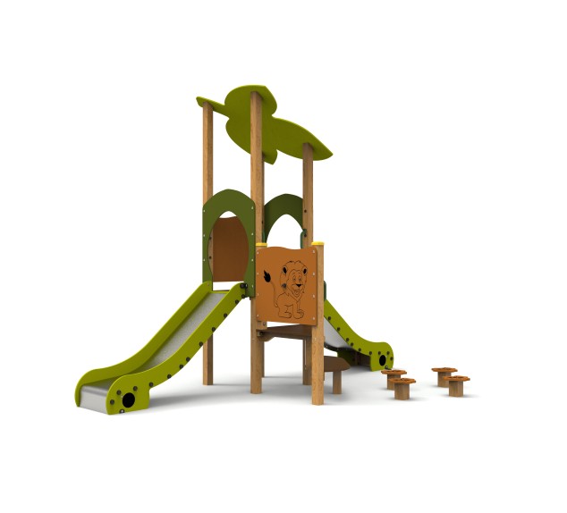 Aire de jeux La Forêt 4 avec 2 toboggans | Distri Buggy