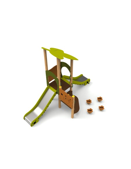 Aire de jeux La Forêt 4 avec 2 toboggans | Distri Buggy