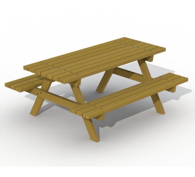 Table de pique-nique extérieure en pin | Distri Buggy