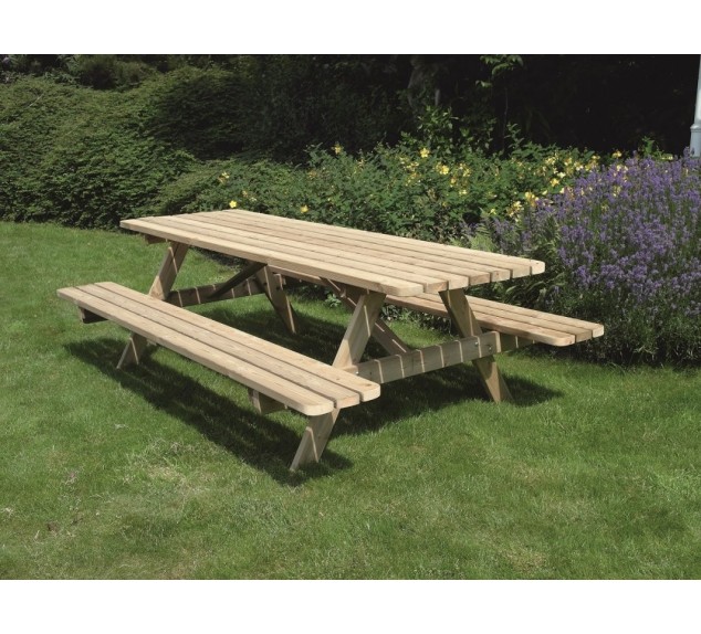 Table de pique-nique extérieure en pin | Distri Buggy