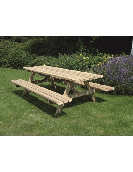 Table de pique-nique extérieure en pin | Distri Buggy