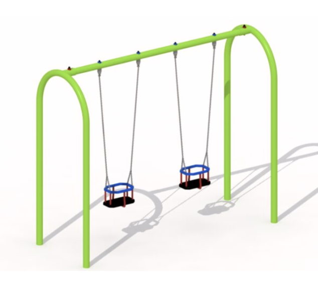 Balançoire 2 places en métal pour aire de jeux | Distri Buggy