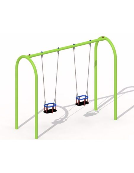 Balançoire 2 places en métal pour aire de jeux | Distri Buggy