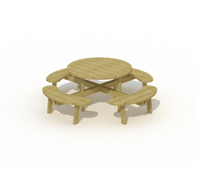 Table de pique-nique ronde 8 places