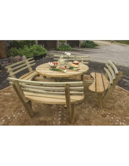 Table de pique-nique ronde 8 places