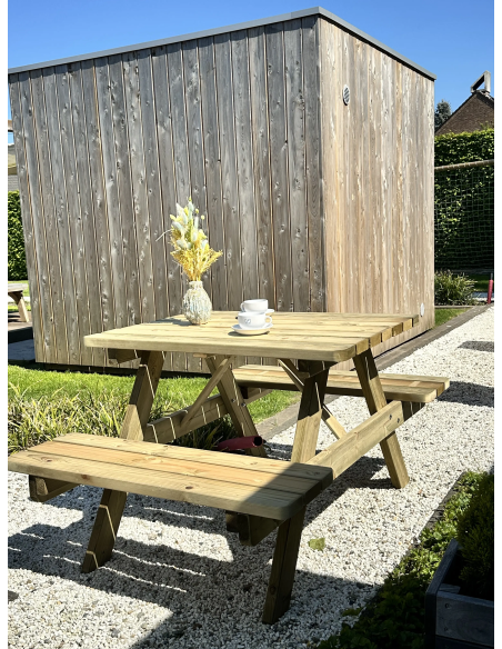 Table pique-nique en pin | Distri Buggy