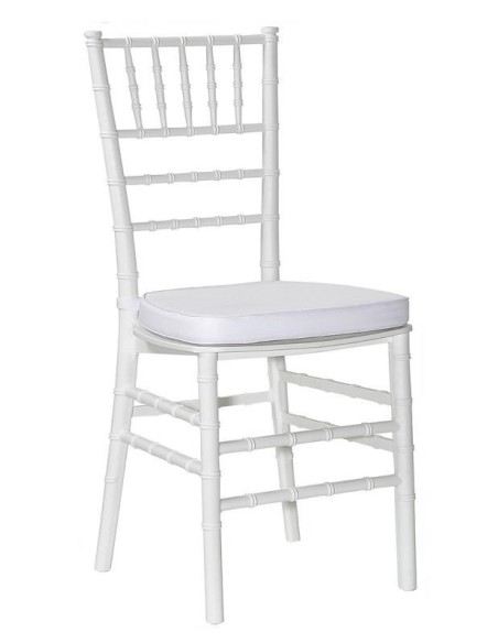 Chaise Chiavari Blanc avec coussin | Distri Buggy