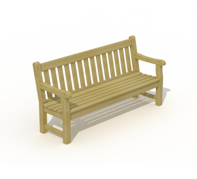 Banc de parc anglais avec accoudoirs en pin 1.80 mètres | Distri Buggy